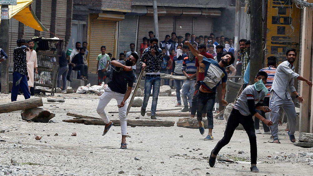  The state government and police have accused mobs of attacking security forces  [EPA]