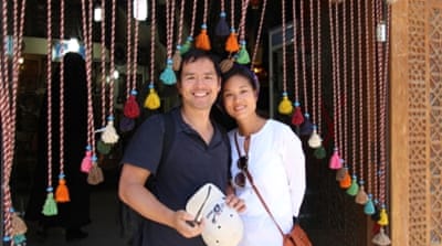 Leo and Sera Wong said they had a tough time finding hotels in Tehran and Isfahan, because they were all full [Behdad Mahichi/Al Jazeera]