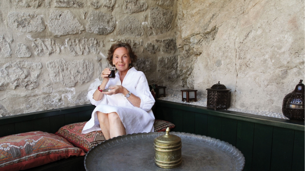 Kenize Mourad, a great-granddaughter of Sultan Murad V, visited the site where Sultan Suleiman's heart is thought to have been buried and gave a hair sample to aid DNA testing of any remains found [Courtesy of Kenize Mourad]