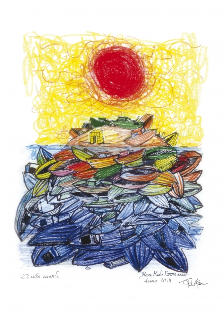 The Cemetery of Indifference was one of Francesco's first drawings  [Drawing by  Francesco Piobbichi]  