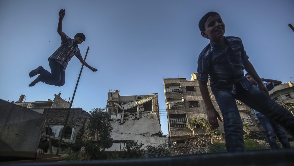 Children playing in Douma during Eid Al Adha