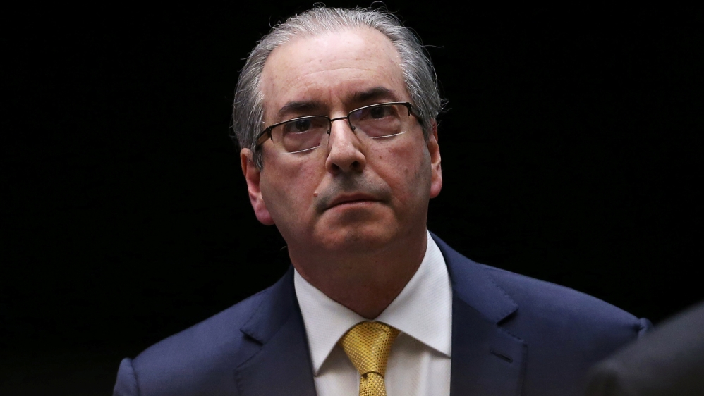 Former speaker of Brazil''s Lower House of Congress, Eduardo Cunha attends a session of the House as they debate his impeachment, in Brasilia, Brazil