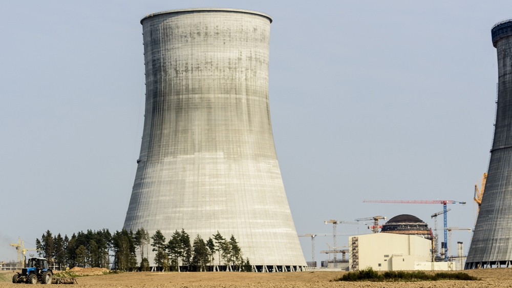 In front of the Astravets nuclear power plant [Benas Gerdziunas /Al Jazeera] 