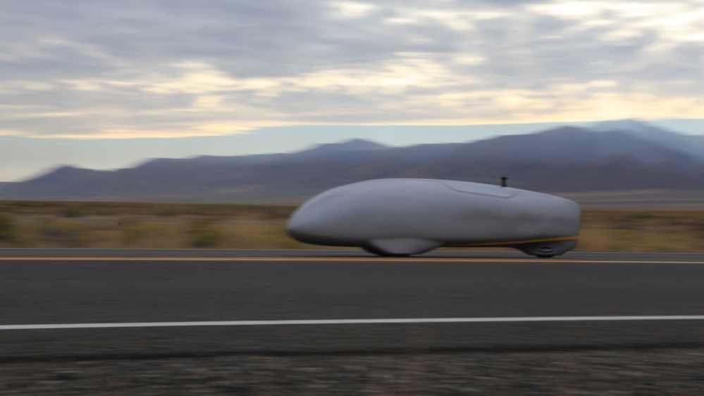The difference between the contest in Nevada and all other pedal races is the design of the bikes [Jacob Ward/Al Jazeera]