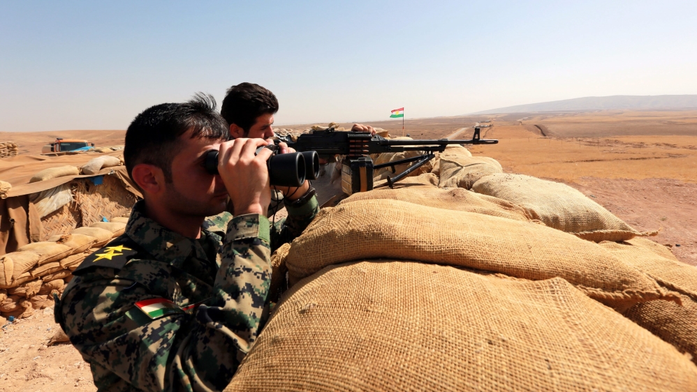 Iraqi Kurdish Peshmerga fighters near Mosul