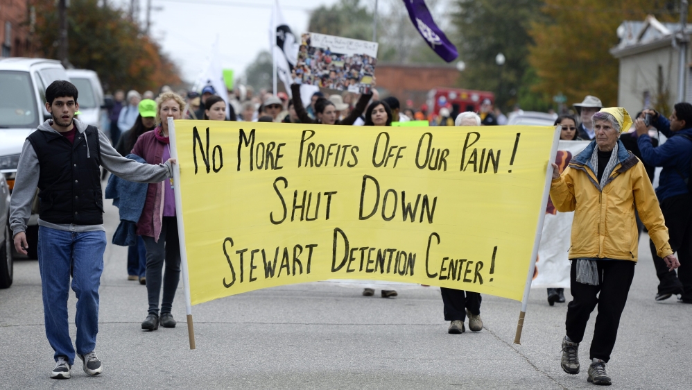 Immigration protest in Lumpkin, Georgia.