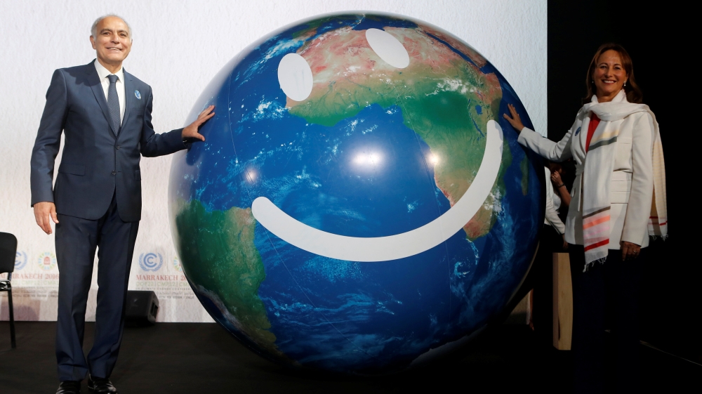 Moroccan Foreign Minister and COP22 President Mezouar and French Minister for Environment Royal launch the opening of the UN Climate Change Conference 2016 (COP22) in Marrakech