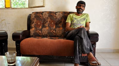 Abed, a Palestinian farmer in Burin with fields near Yitzhar, says he has also been assaulted by settlers [Emily Mulder/Al Jazeera]