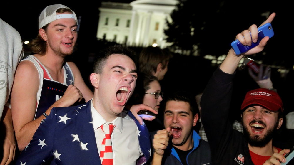Supporters of Republican presidential nominee Donald Trump