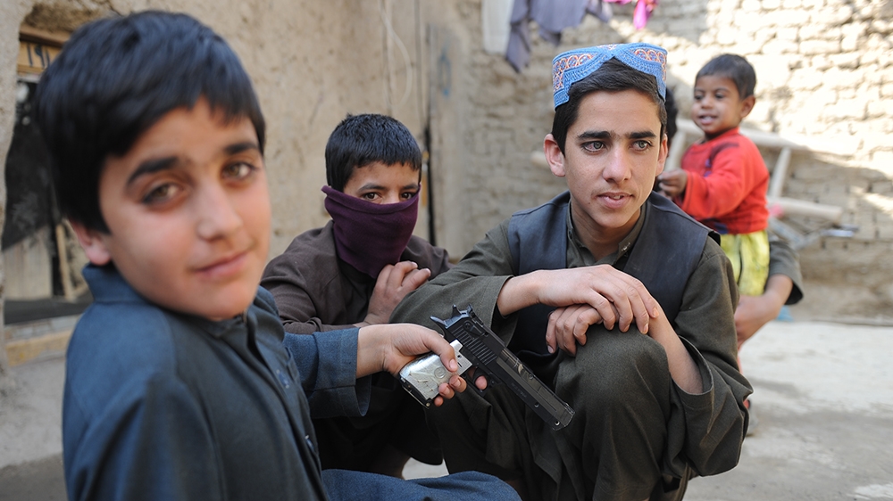 Boys from Kunduz at an IDP camp outside Kabul