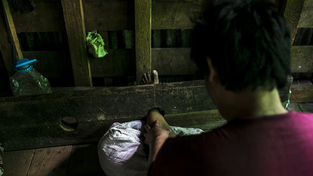 
Some Pat Jasan clients are restrained while going through their 'detox room' period to prevent them from trying to escape [David Shaw/Al Jazeera]
