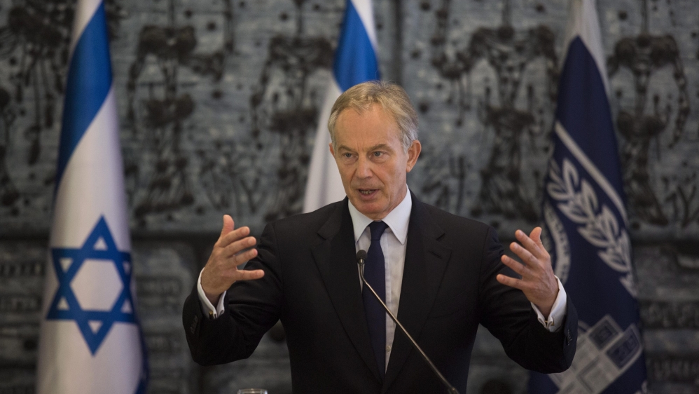 Tony Blair and Shimon Peres news conference