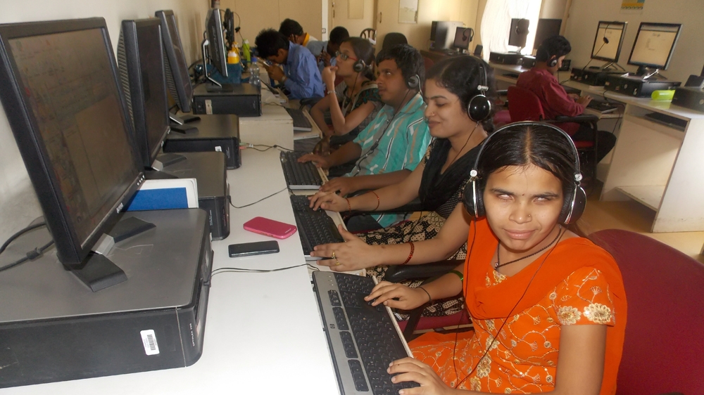 Madhu feels that it is very important for the visually impaired to be able to live and work independently [Photo courtesy of Mitra Jyothi]