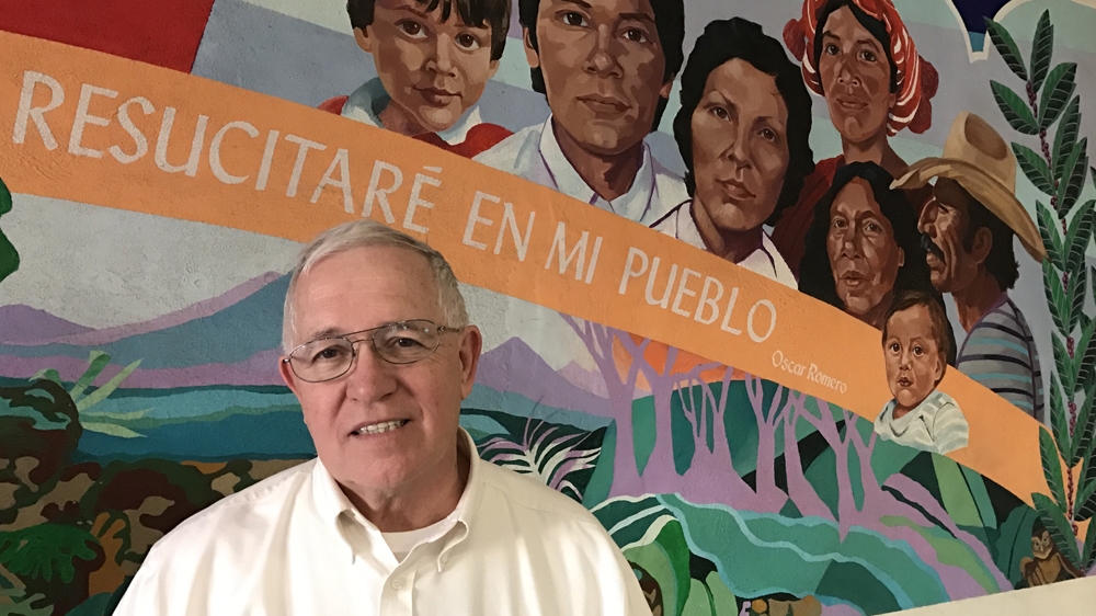 Ruben Garcia has spent his working life setting up Annunciation House, a group of temporary and longer-term shelters for migrants and refugees in El Paso, Texas. 'It's really difficult for the people in the interior of the country to see the problem of refugees linked to their lives, and that's why it's so easy for them to reject it,' he said [Sophie Eastaugh/Al Jazeera]