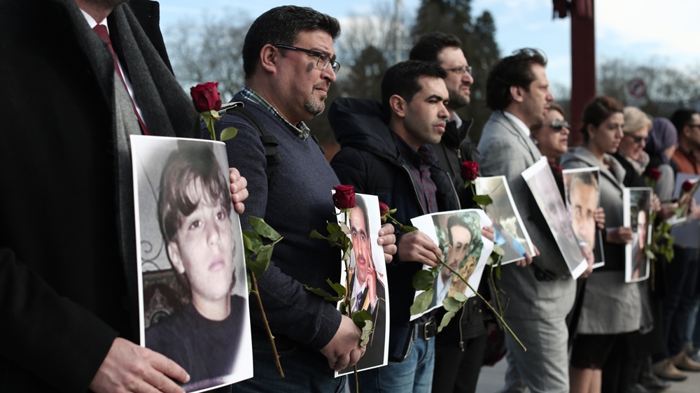 As of 2015, more than 65,000 people had reportedly been forcibly disappeared by Syria's state security apparatus in a campaign to silence dissent [Dylan Collins/Al Jazeera]