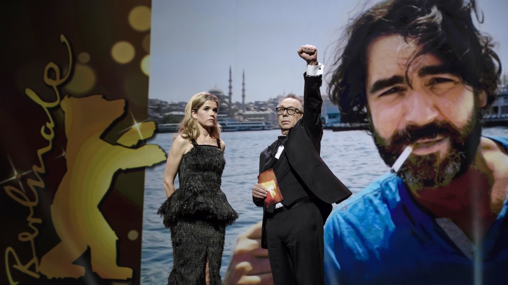 Festival director Dieter Kosslick protested Yucel's detention at the award ceremony of the 67th annual Berlin International Film Festival [EPA]