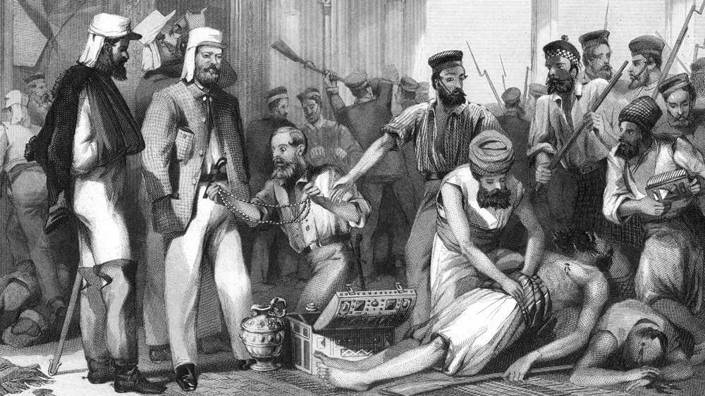 ''The Times correspondent looking on at the sacking of the Kaiser Bagh'', 1858, (c1860).