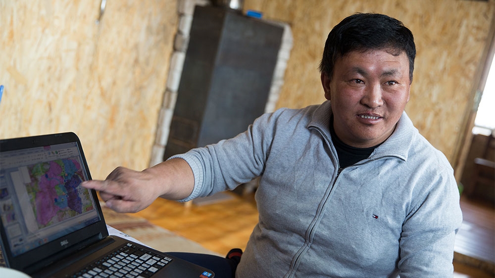 Tumursukh Jal is head of the protected zone that borders the land where the Dukha live [Taylor Weidman/Al Jazeera]