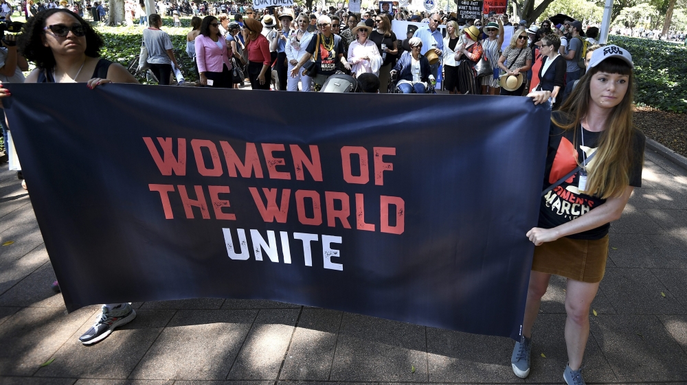 Women''s solidarity march in Sydney, New South Wales