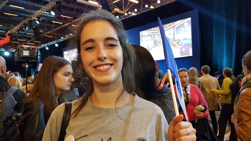 



Elmire says she is pleased Macron is through to the second round [Shafik Mandhai/Al Jazeera]



Elmire says she is pleased Macron is through to the second round [Shafik Mandhai/Al Jazeera]