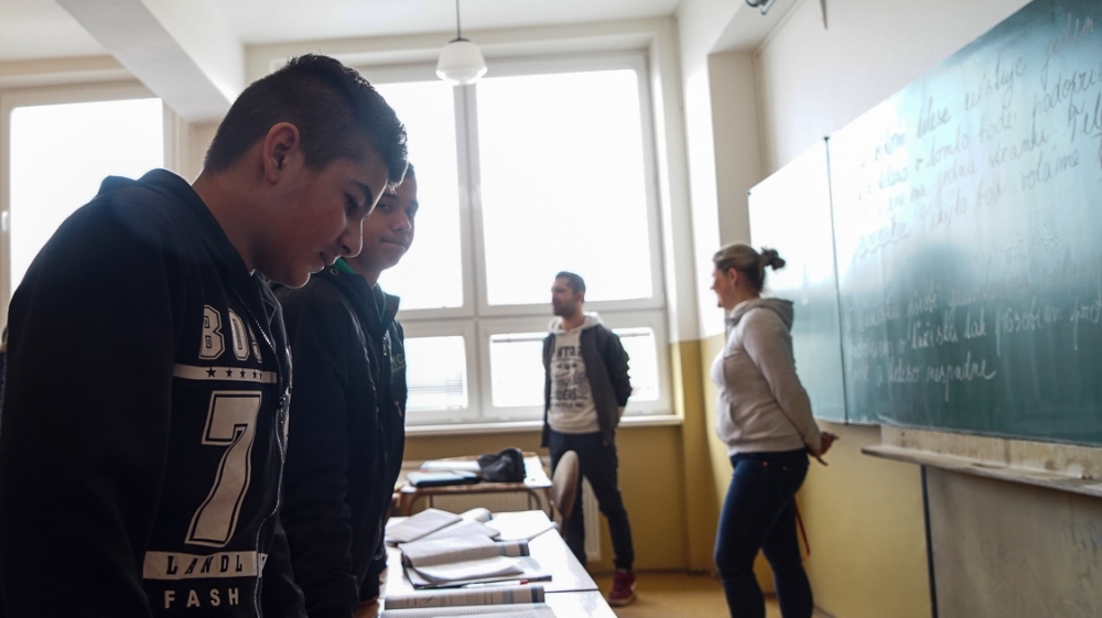 The director of the local primary school says that between 75 and 85 percent of the children at the school come from impoverished families [Sorin Furcoi/Al Jazeera]