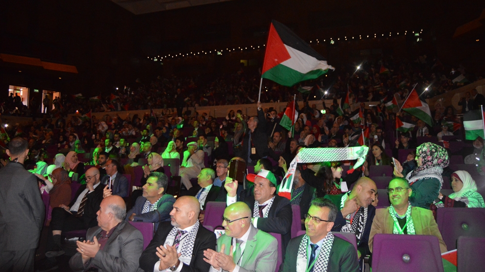 
Palestinian prisoners, the refugees' right to return and settlements in the West Bank were some of the main topics tackled in the conference [Maher Hachache/Al Jazeera]
