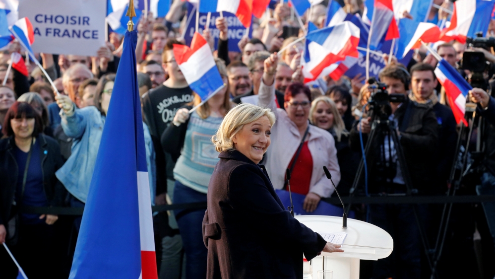 Marine Le Pen at rally