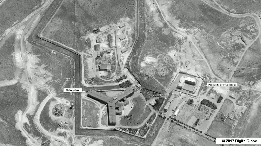 Satellite image of Syria''s Sednaya prison complex near Damascus