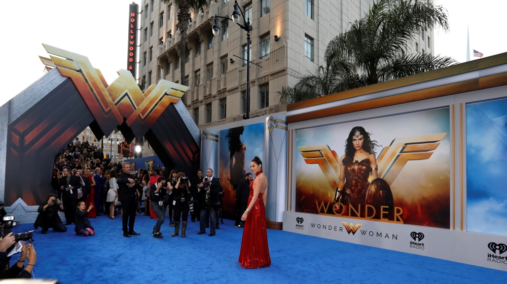 Cast member Gadot poses at the premiere of "Wonder Woman" in Los Angeles