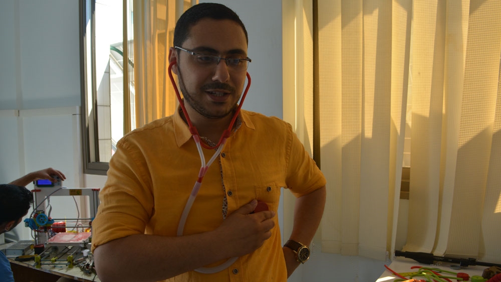 'I started thinking of how to make a machine that can make those missing pieces,' Abu Matar says [Mersiha Gadzo/Al Jazeera] 