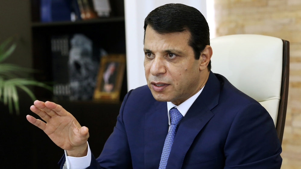 Mohammed Dahlan, a former Fatah security chief, gestures in his office in Abu Dhabi