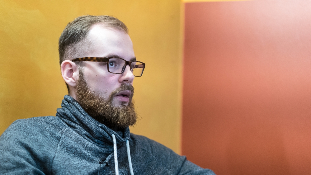 Robert Timm is the Berlin spokesperson for the Identitarian Movement [Sorin Furcoi/Al Jazeera]