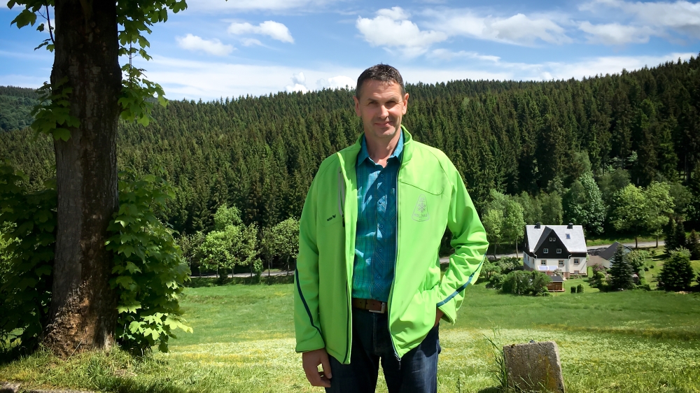 Michael Funke is the mayor of Clausnitz [Jacob Kushner/Al Jazeera]