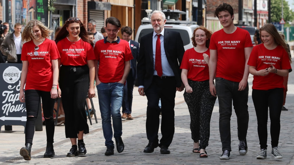 
Since Jeremy Corbyn became leader in 2015, a steady flow of politicians and commentators have questioned Labour's viability [Matt Cardy/Gallo/Getty]
