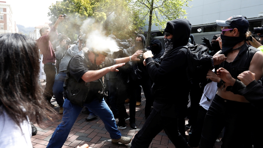 More mainstream pro-Trump groups have joined alt-right rallies in places like Berkeley [File: Stephen Lam/Reuters]