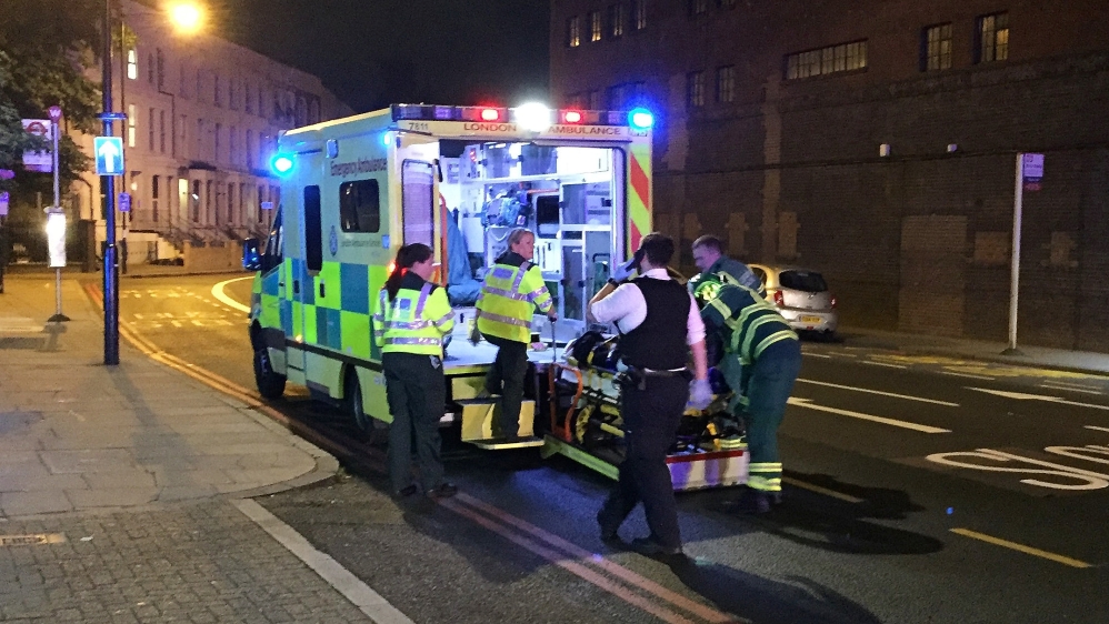 Emergency services arrived at the scene near Finsbury Park station [Ritvik Carvalho/Reuters]