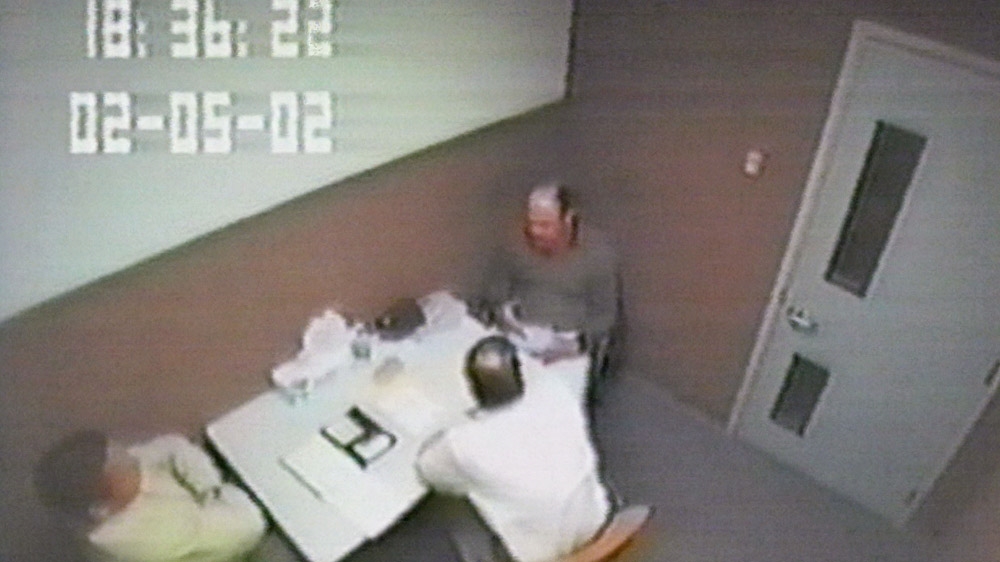Two police officers interrogate David Westerfield