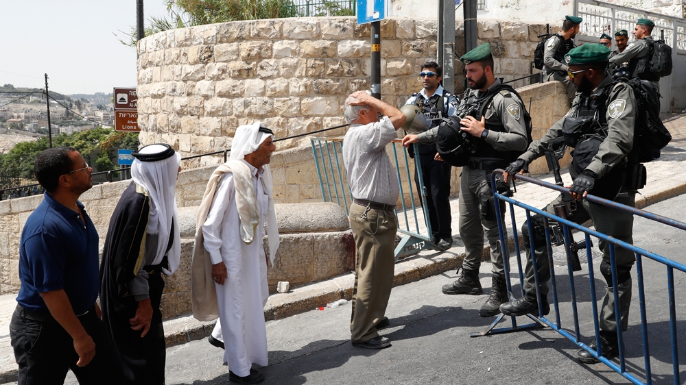 
Thousands of Palestinians usually attend Friday prayers at the al-Aqsa compound [Jack Guez/AFP]
