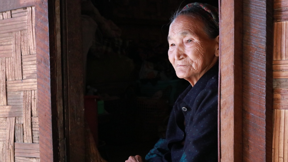 Labang Lu, who is 73, now lives in one of the camps for internally displaced people in Kachin state [Ingrid Prestetun/NRC]
