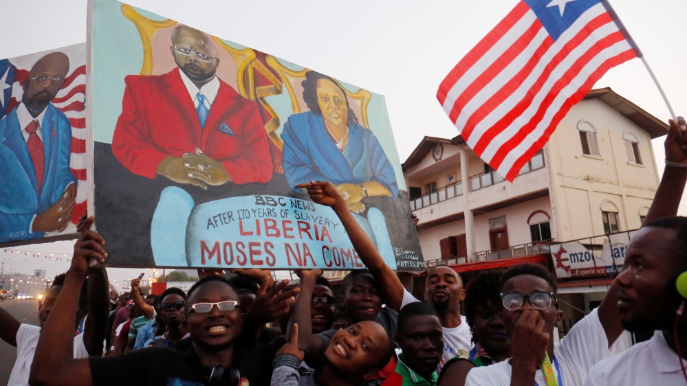 Supporters of Liberia''s President George Weah arrive for his swearing-in ceremony at Samuel Kanyon Doe Sports Complex in Monrovia