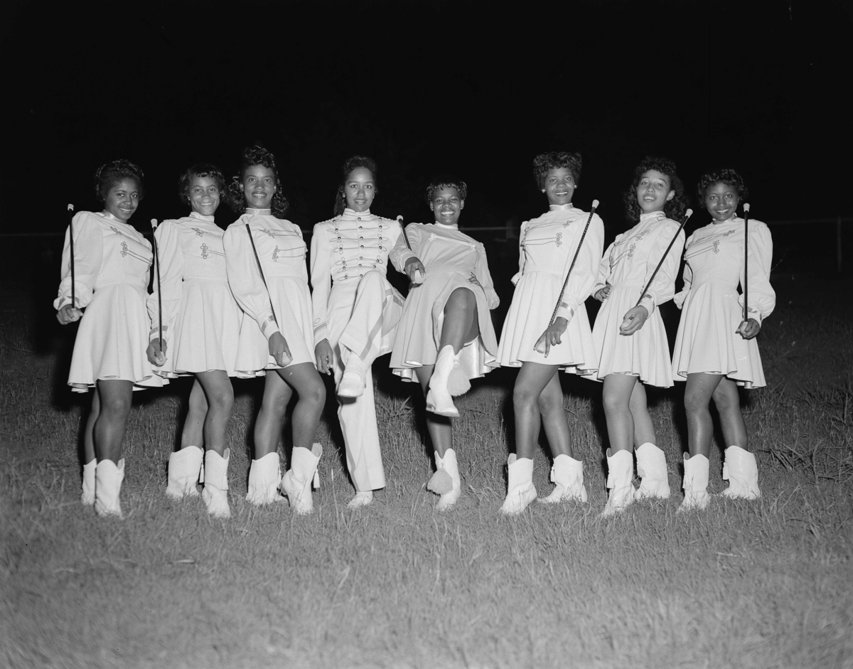 1: Members of Fort Worth’s Como High School band posing for Calvin Littlejohn’s camera in 1958. Littlejohn moved to Fort Worth in 1934 during the Jim Crow era, when mainstream newspapers wouldn''t publ