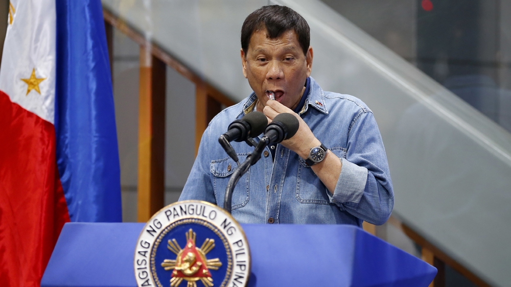 Duterte said using condoms during sex is like eating candy with a plastic wrapper [File: AP]