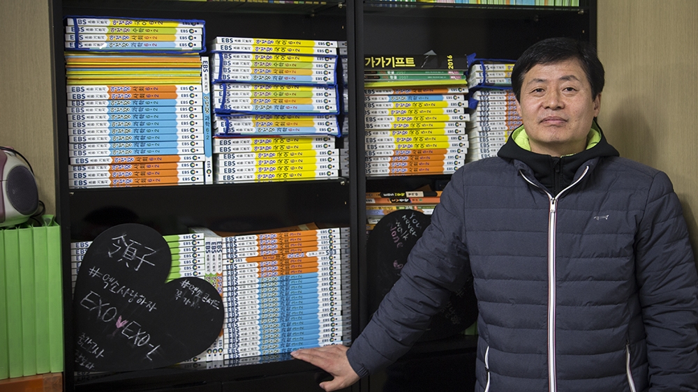 Park Jung-oh looks after the evening classes that take place for North Korean children [Faras Ghani/Al Jazeera]