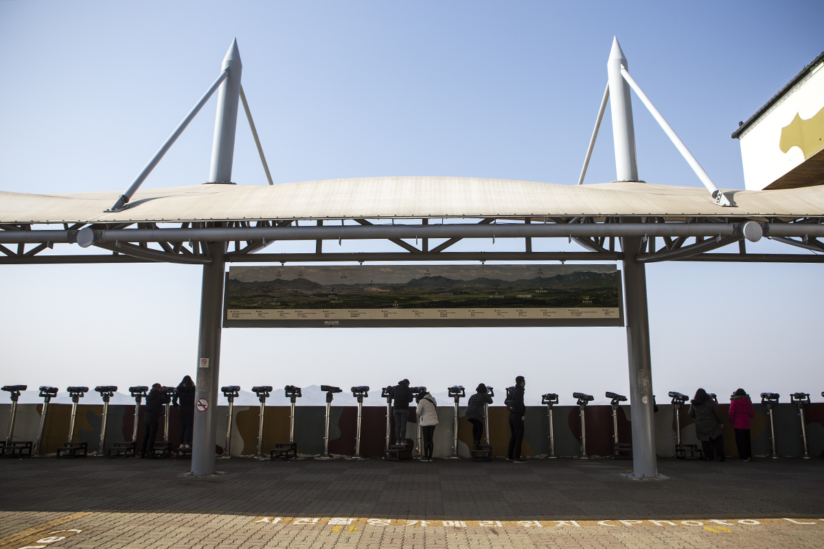 Dorasan Observatory, situated on a hill in the DMZ, offers a closer look into North Korea. From the binoculars provided, tourists can get a glimpse into what life is like in the North and also monitor