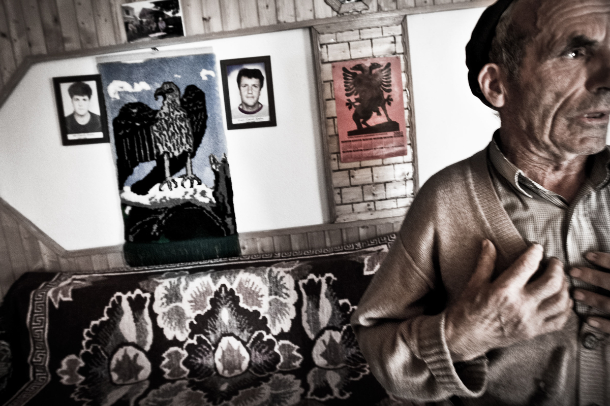 In the small village of Krusha e Madhe, near Prizren, an old man in his house where the Serbs kidnapped his sons. More then 90 men got killed in one day at Krusha e Madhe . To this day he has not hear