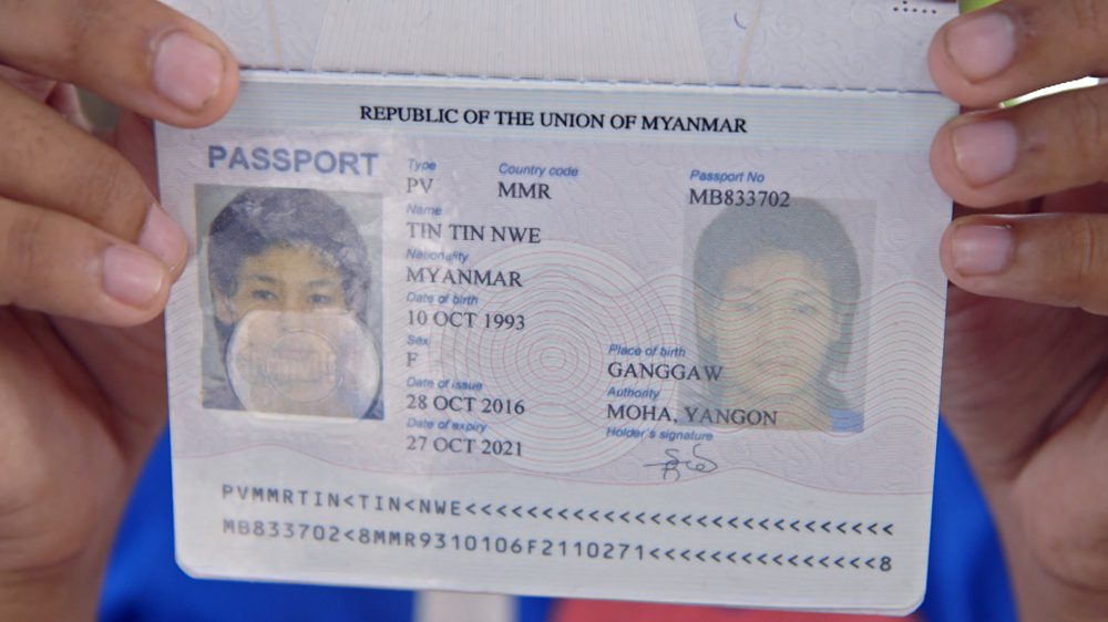 Zin Zin was just 15 when she got a passport with a fake birth date and left for Singapore. She returned home severely injured after she'd fallen from her employer's apartment [Al Jazeera]