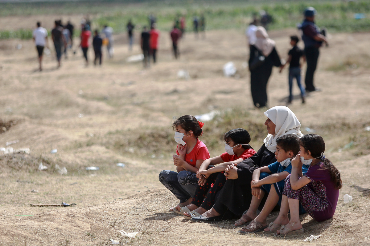 Palestinian women at protest [Hosam Salem/Al Jazeera]