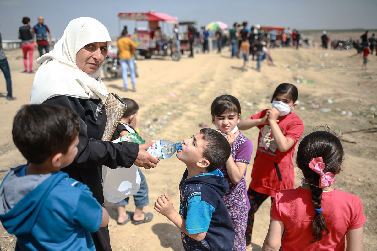 Palestinian women at protest [Hosam Salem/Al Jazeera]