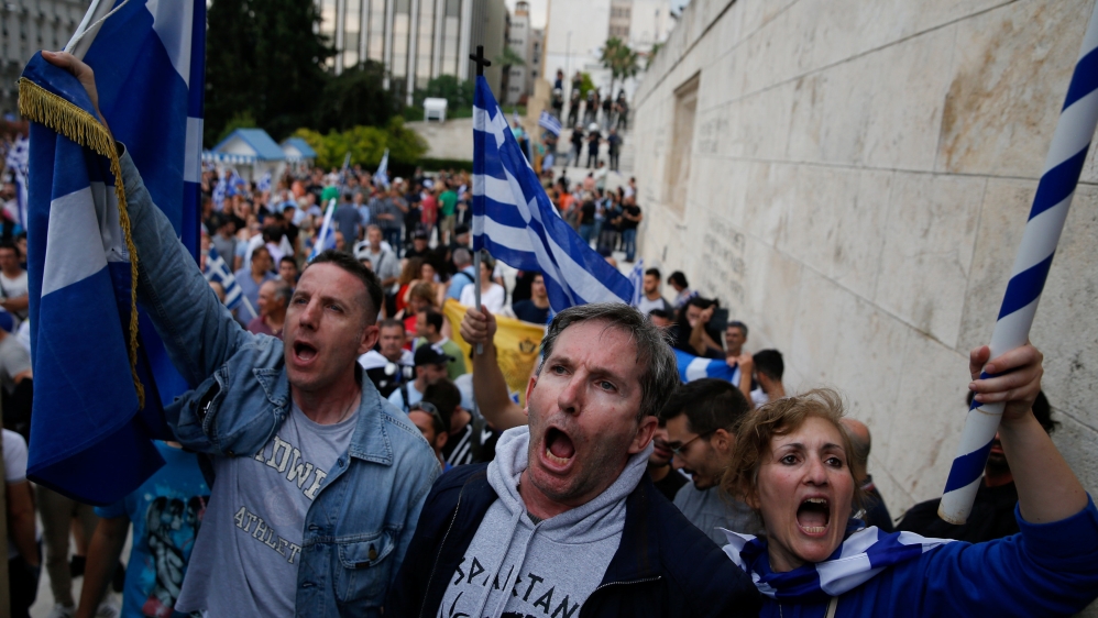 Many Greeks are angry at the Tsipras government over what they consider excessive compromise on the issue [Costas Baltas/Reuters]