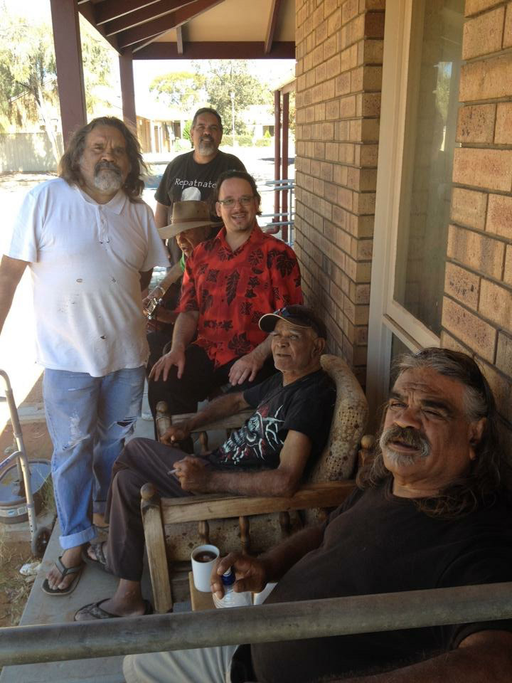 Ghil'ad Zuckermann, in the red shirt, is helping the community revive the Barngarla language [John Power/Al Jazeera]